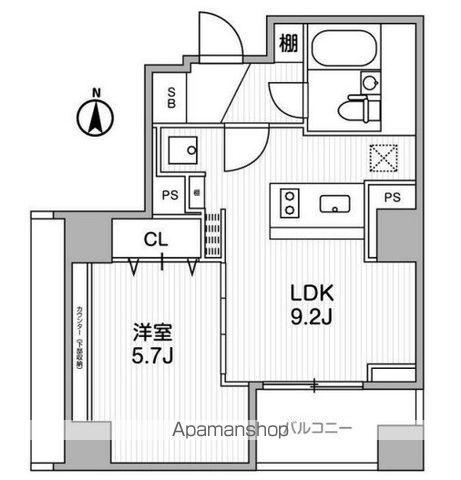 LIGHTHOUSE西新宿(1LDK/8階)の間取り写真