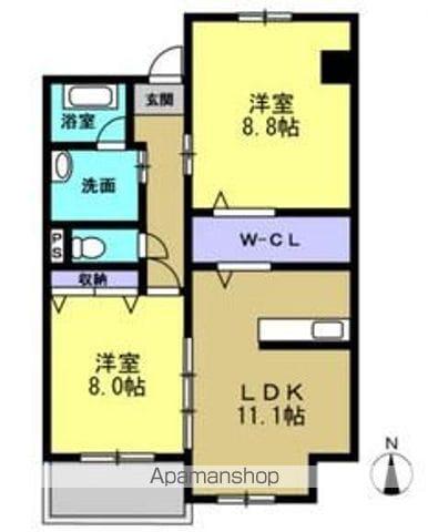 ファイーヴ土穴(2LDK/5階)の間取り写真