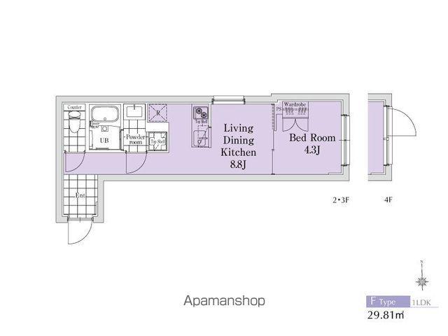 EXAM新中野Ⅱ(1LDK/2階)の間取り写真