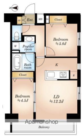 ルフレプレミアム神楽坂(2LDK/10階)の間取り写真