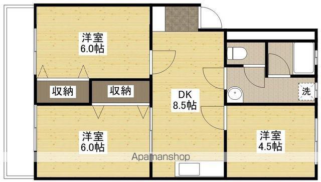本多第2ビル(3DK/1階)の間取り写真