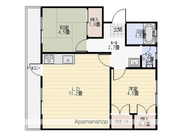 緑マンション(2LDK/3階)の間取り写真