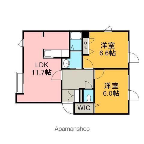 アイビレッジ恵庭B(2LDK/2階)の間取り写真