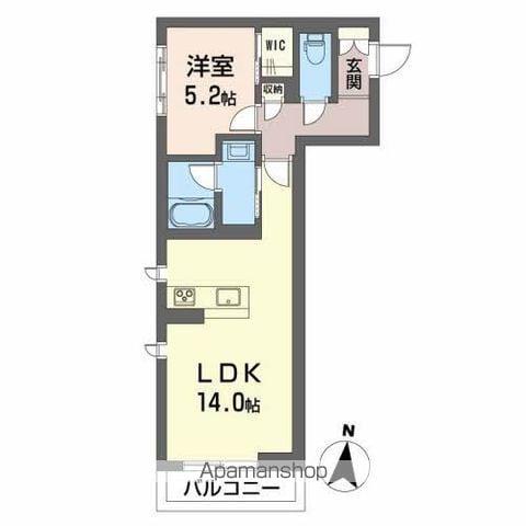 SHAMAISON開成(1LDK/1階)の間取り写真