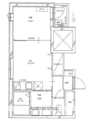 レゴキューブ(1DK/3階)の間取り写真