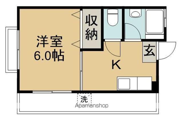 パール深谷(1K/3階)の間取り写真