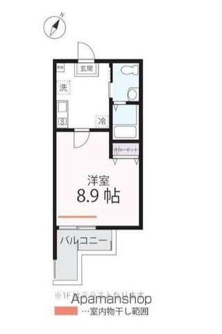 ハーミットクラブハウス横浜駅西(1K/1階)の間取り写真