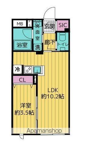 レガシア池袋立教西(1LDK/2階)の間取り写真
