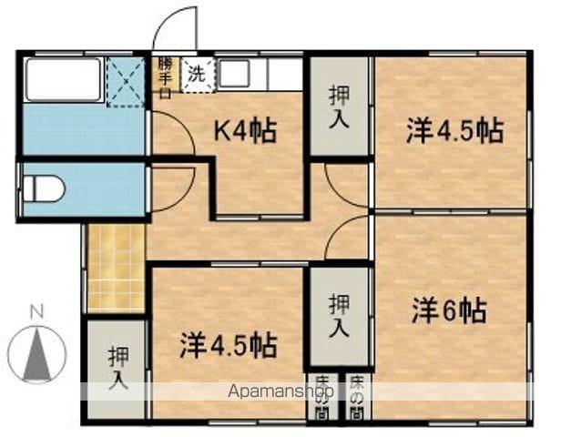 篠ノ井線 南松本駅 徒歩11分 1階建 築51年(3K)の間取り写真