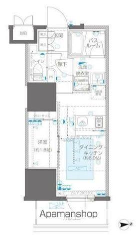 ZOOM信濃町(1DK/5階)の間取り写真