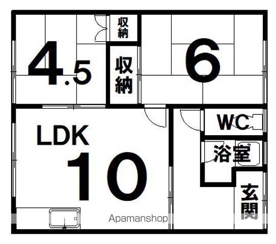 まりもハイツ(2LDK/2階)の間取り写真