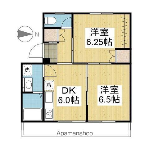 アルト堀江4号棟(2DK/3階)の間取り写真