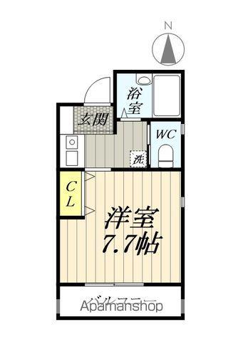 ロッソ三郷(ワンルーム/2階)の間取り写真