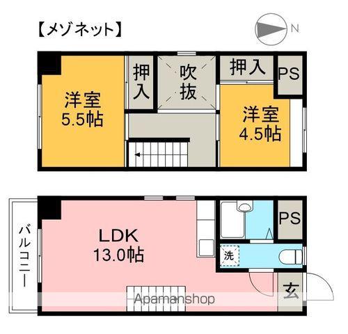 LB-1(2LDK/6階)の間取り写真