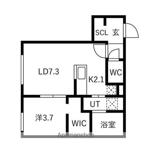 NOBLE VISTA 知事公館(1LDK/4階)の間取り写真