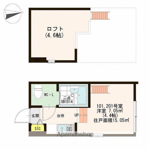 フラワーテラス(ワンルーム/1階)の間取り写真