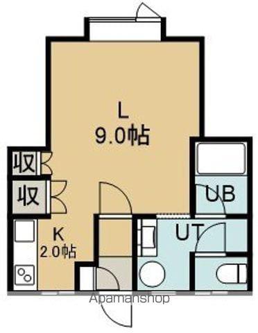 Uコートアネックス(1K/2階)の間取り写真