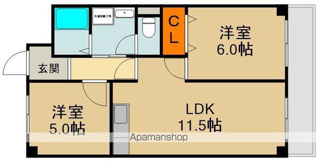 ポポロタカヒロ(2LDK/5階)の間取り写真