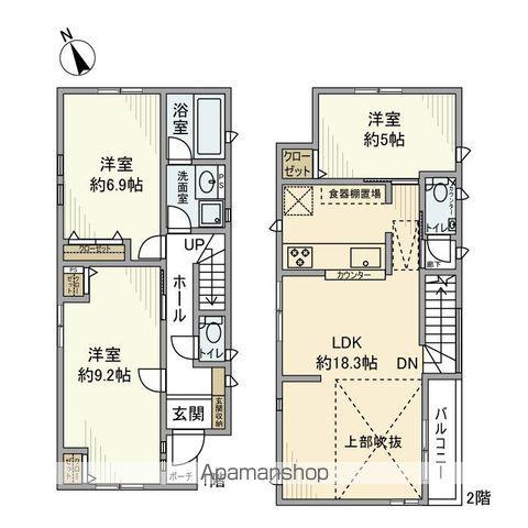 小田急電鉄小田原線 祖師ケ谷大蔵駅 徒歩13分 2階建 築9年(3LDK)の間取り写真