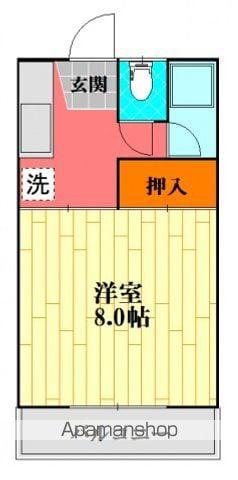 ウェリントンハウス(1K/2階)の間取り写真