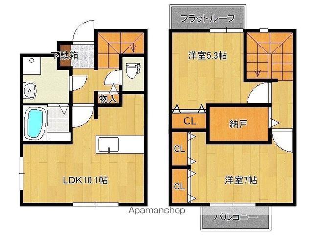 絆一号館(2LDK/1階)の間取り写真