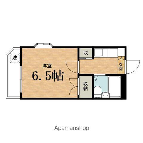 土方マンション(1K/2階)の間取り写真