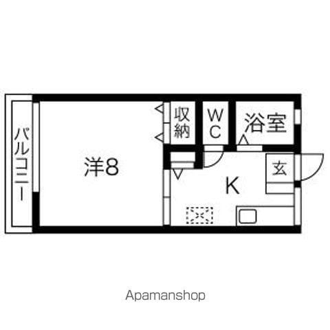 ヌーベル高松 Ⅰ(1K/1階)の間取り写真