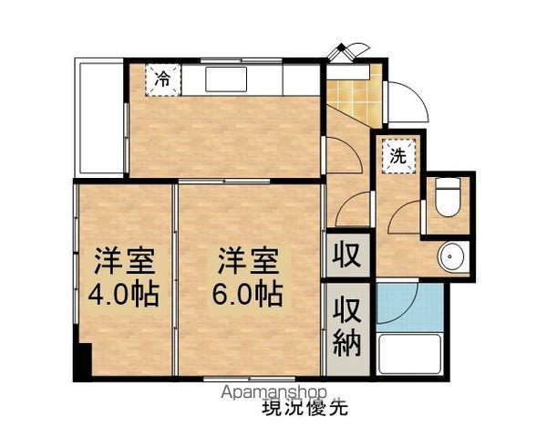 鈴木ビル(2K/5階)の間取り写真
