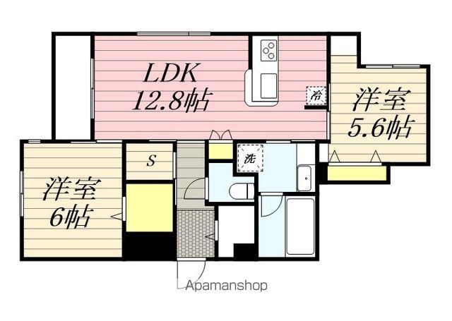 千葉市中央区登戸5丁目メゾン(2SLDK/3階)の間取り写真