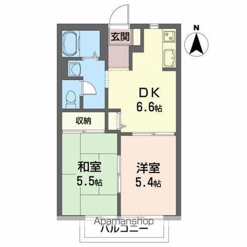 サンクス D(2DK/2階)の間取り写真