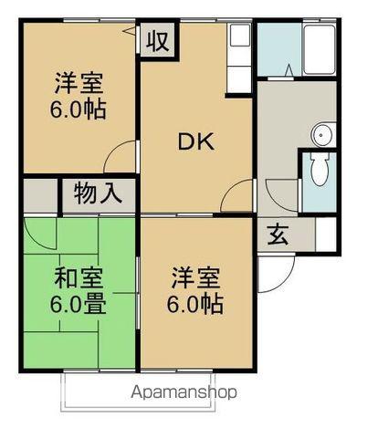 ドエルハウス衣干(3DK/1階)の間取り写真
