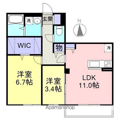 フェリアード2(2LDK/2階)の間取り写真