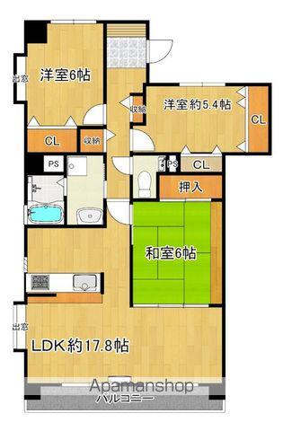 フラージュ・ヴェール(3LDK/2階)の間取り写真