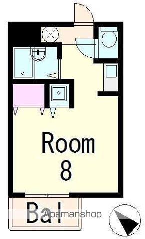 ファイネスコート草津(1K/2階)の間取り写真