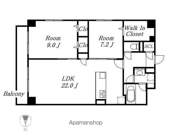 JMFレジデンス名駅南(2LDK/7階)の間取り写真