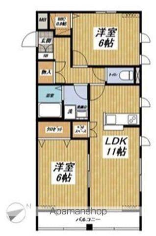 モンパレット(2LDK/3階)の間取り写真