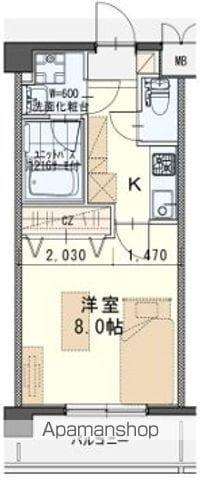 しゃとれ山手町(1K/2階)の間取り写真