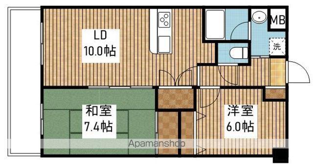 リファーレ新和(2LDK/4階)の間取り写真