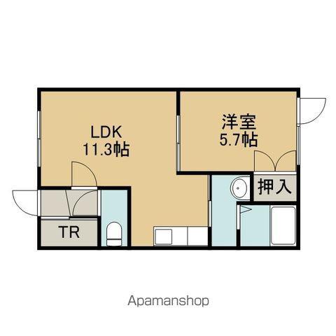 ロイヤルハイム新中野A(1LDK/1階)の間取り写真