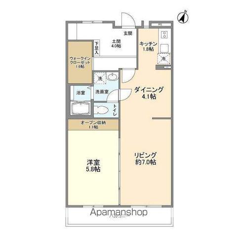 セントラルパーク幕張本郷(1LDK/5階)の間取り写真