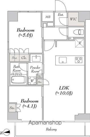 ミリア・レジデンス浅草橋(2LDK/10階)の間取り写真