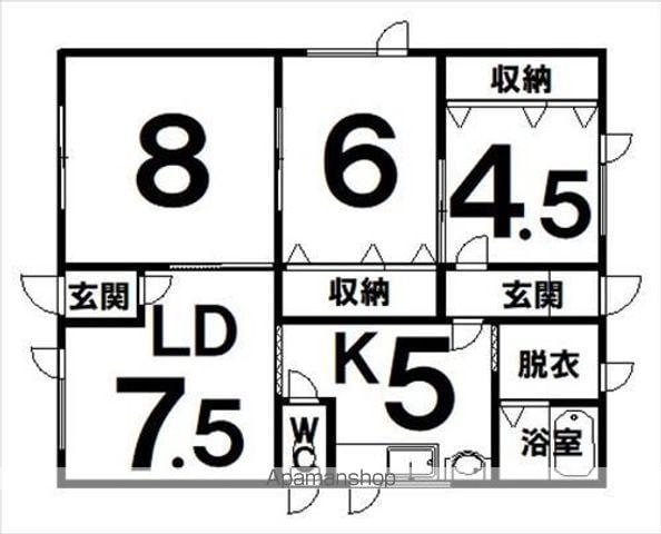 根室本線 札内駅 徒歩18分 1階建 築36年(3LDK)の間取り写真