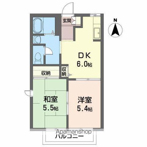 ディアス祐(2DK/2階)の間取り写真