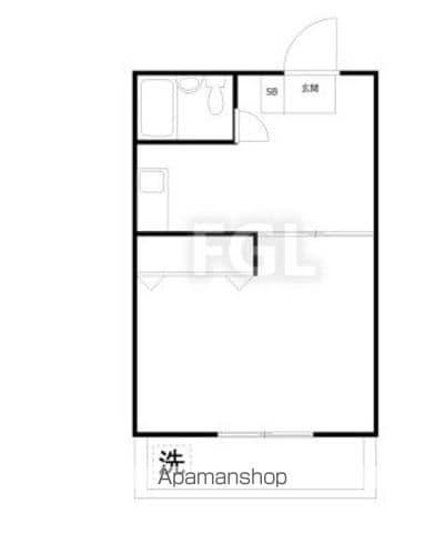 グリーンフラット代々木(1K/4階)の間取り写真