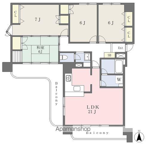 サンハイツ宇多津(4LDK/11階)の間取り写真