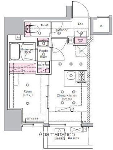 SYFORME ITABASHI Ⅲ(1DK/5階)の間取り写真
