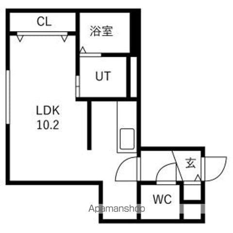 栄通17丁目MS(1K/4階)の間取り写真