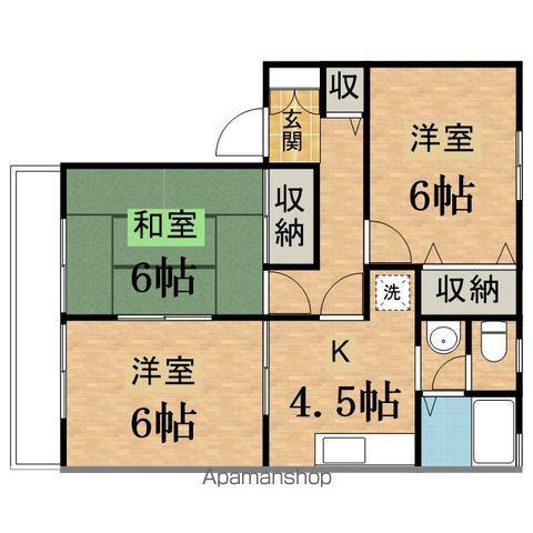 ヴィラ栗本A(3K/2階)の間取り写真