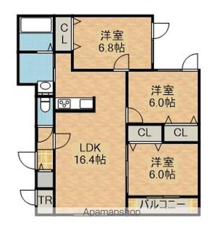 サイト西野 当社専任(3LDK/1階)の間取り写真