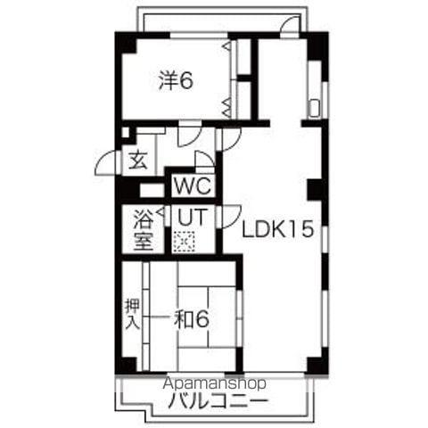 エクセル道風(2LDK/2階)の間取り写真